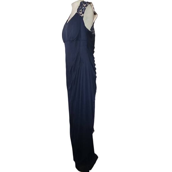 Navy Blue Cap Sleeve Maxi Dress Size 16W - Picture 5 of 6